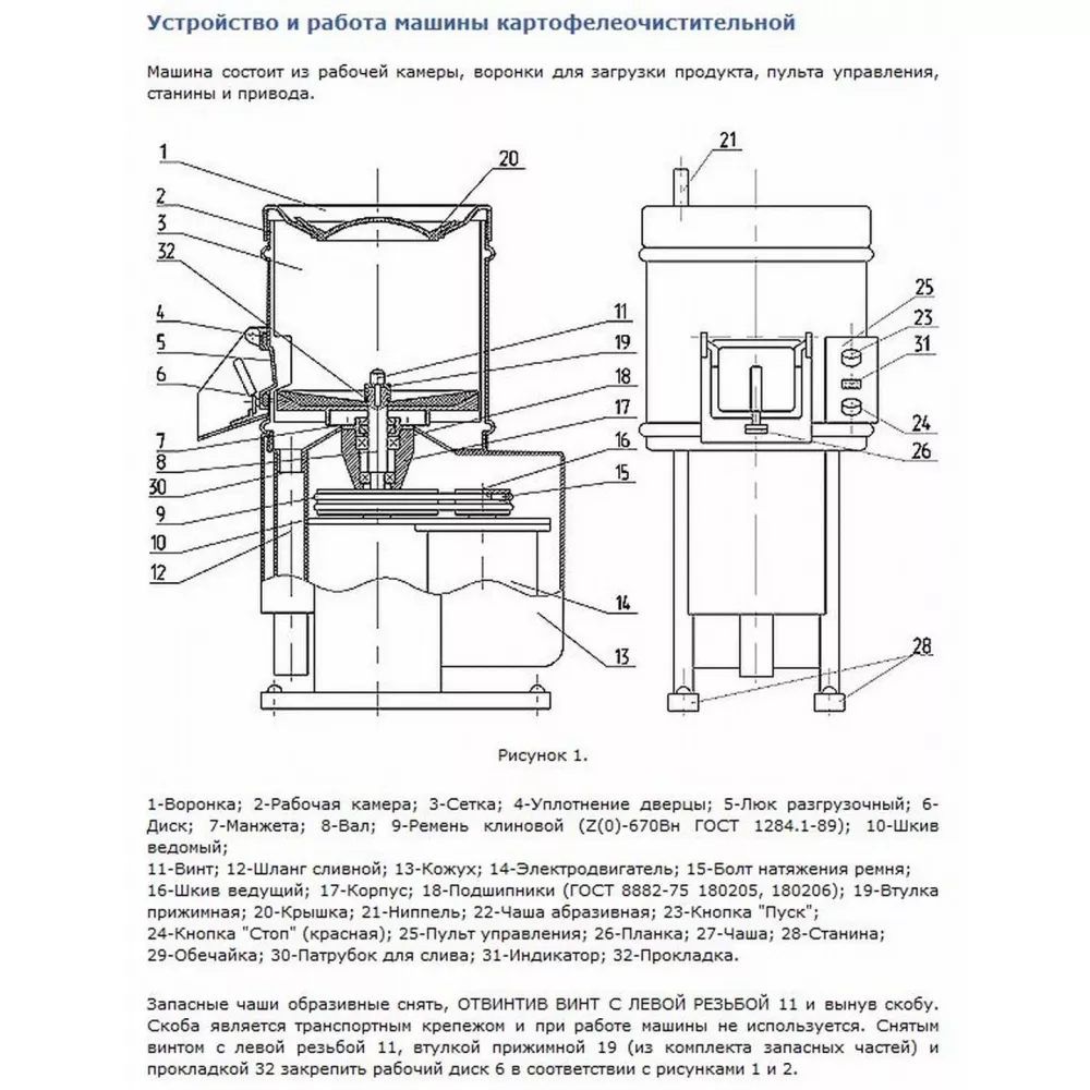 Картофелечистка Торгмаш МОК-400