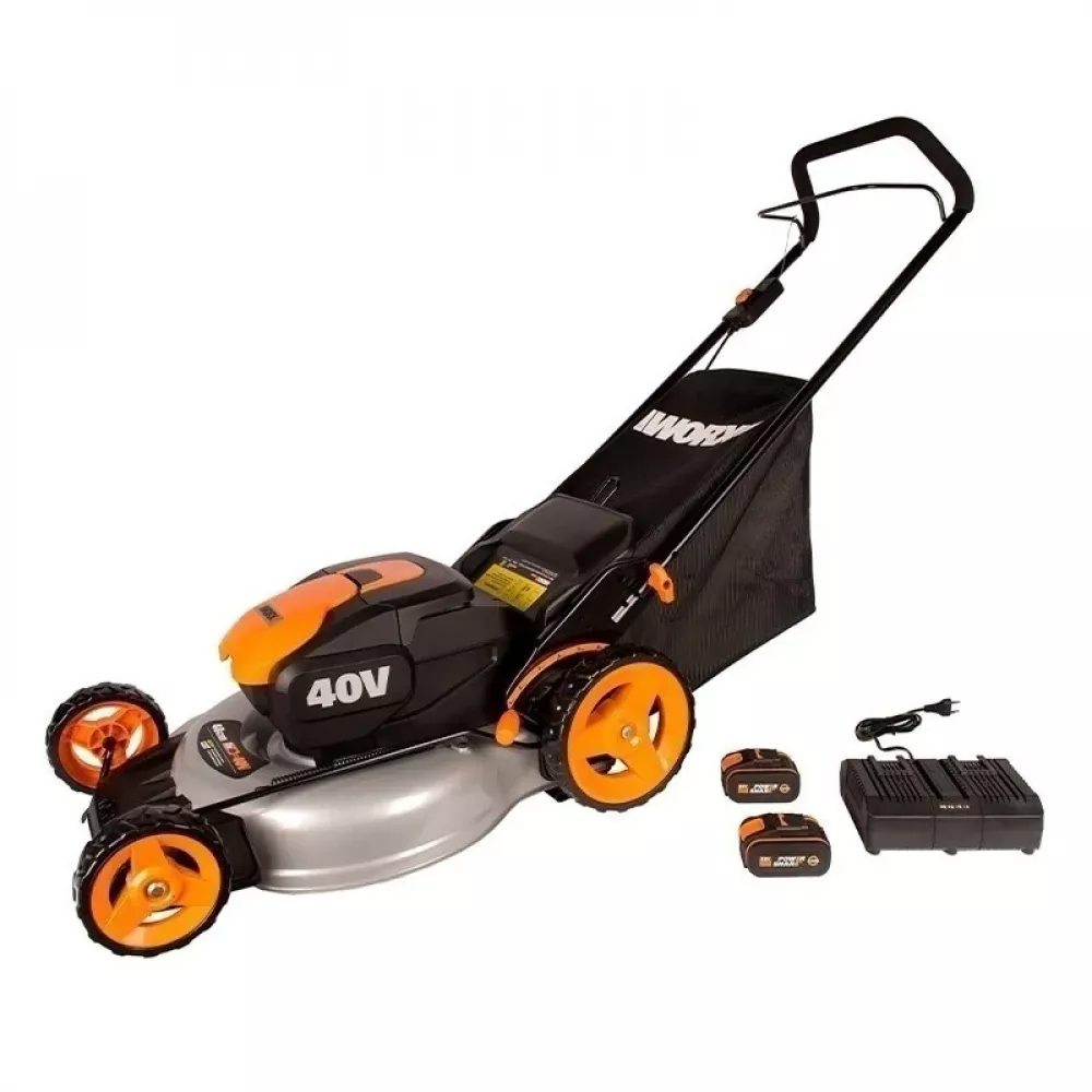 WORX WG751E аккумуляторная газонокосилка (2 x 4 Ач, ЗУ)