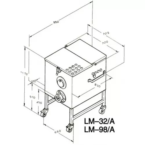 Мясорубка Koneteollisuus (KT) LM-98/A (корпус нержавеющая сталь, шнек нержавеющая сталь)