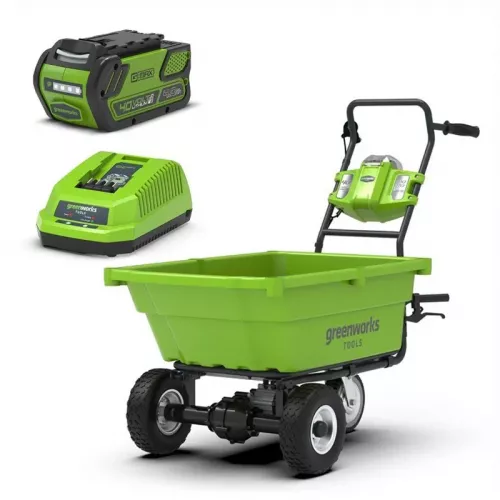 Садовая тележка самоходная Greenworks G40GCK4, 40V, 106 л, с 1хАКБ 4 А.ч и ЗУ, 7400007UB