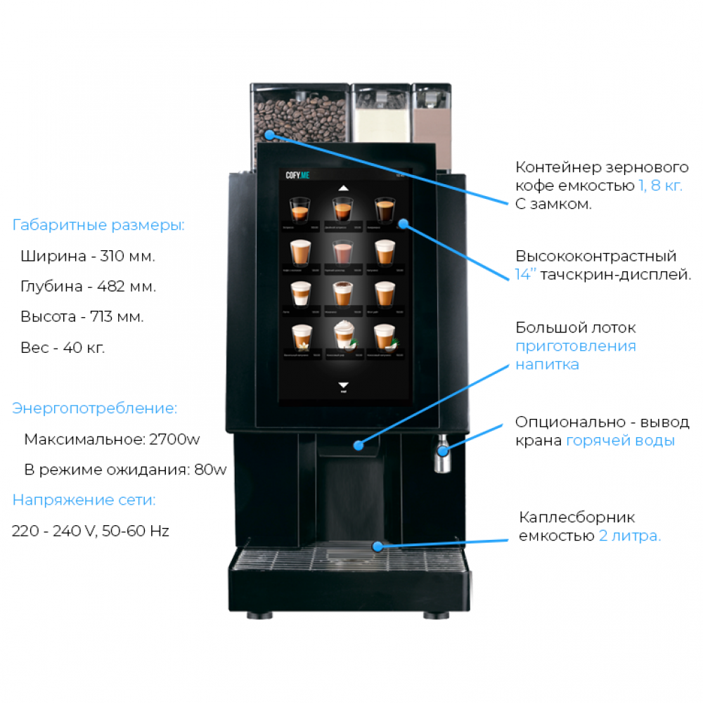 Кофемашина автоматическая Jetinno JL18 Black