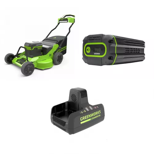 Greenworks GC82HPLM76 газонокосилка аккумуляторная с АКБ G82B8 (3 шт) и ЗУ G82C2 в комплекте