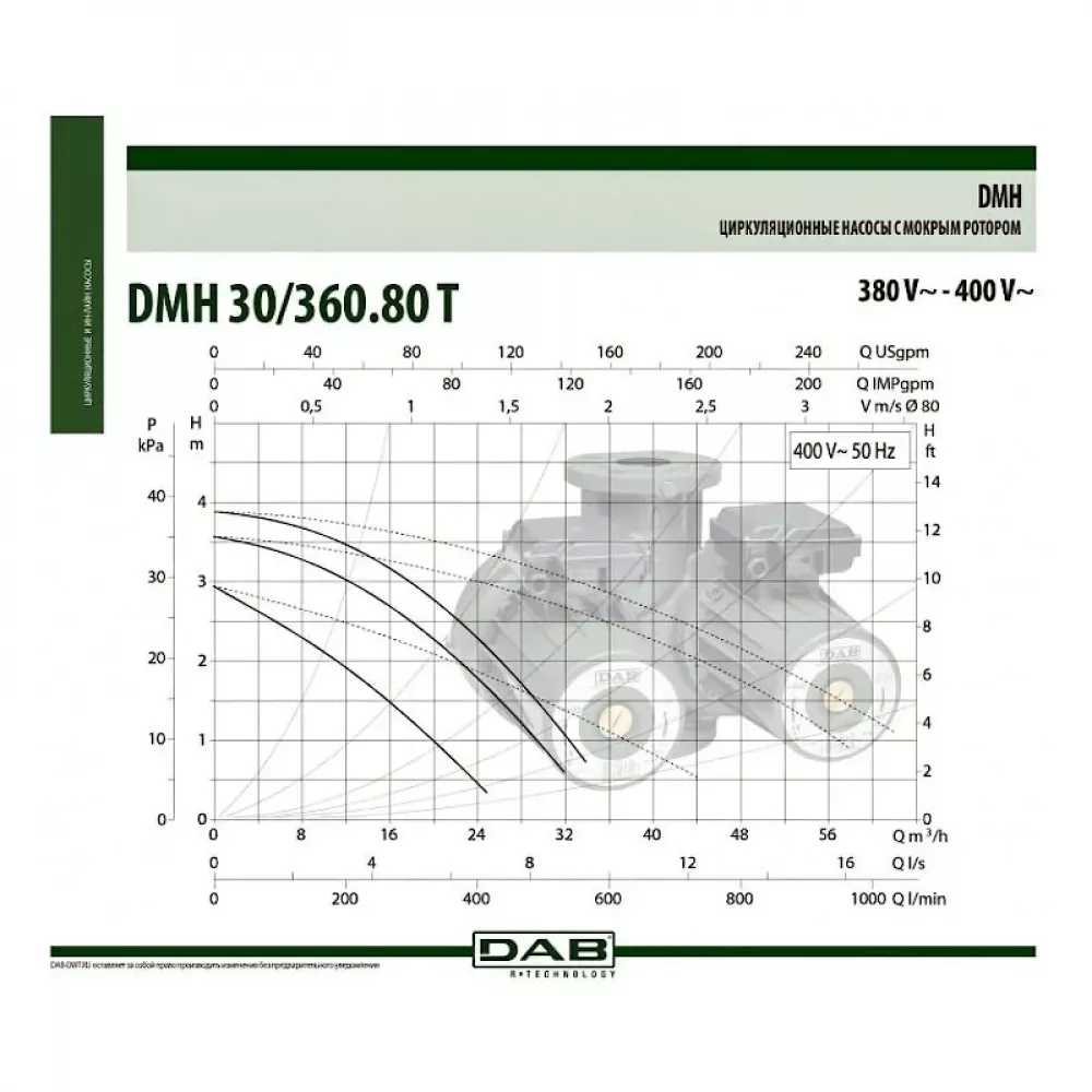 Насос циркуляционный промышленный DAB DMH 30/360.80 T, 505970122
