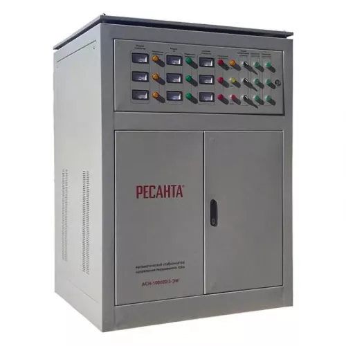 Ресанта АСН-100000/3-ЭМ трехфазный стабилизатор напряжения 63/4/11